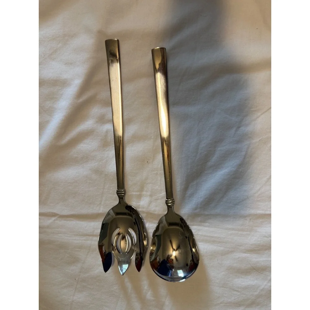 Reed & Barton Northland 18/10 Stainless Steel Salad Servers Serving Set 12.5in